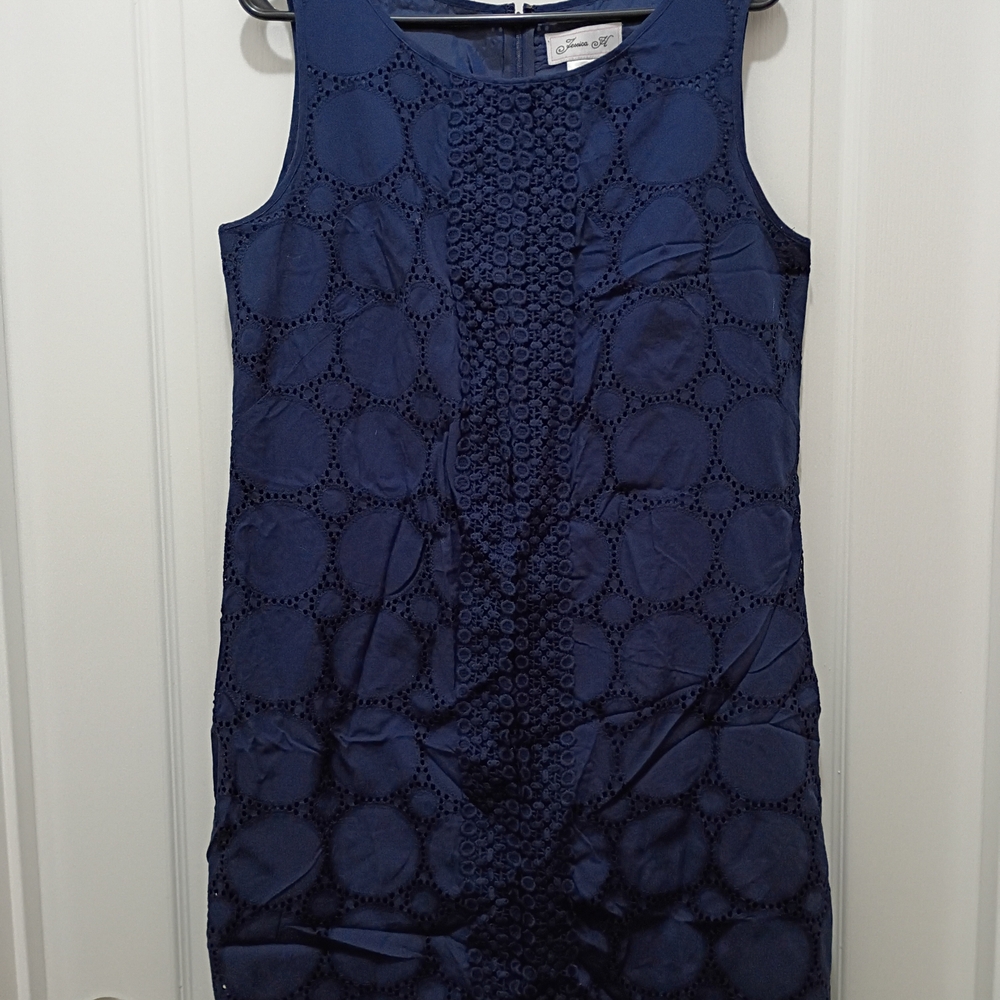 Jessica Howard Navy Blue Circle Pattern Mini Dress